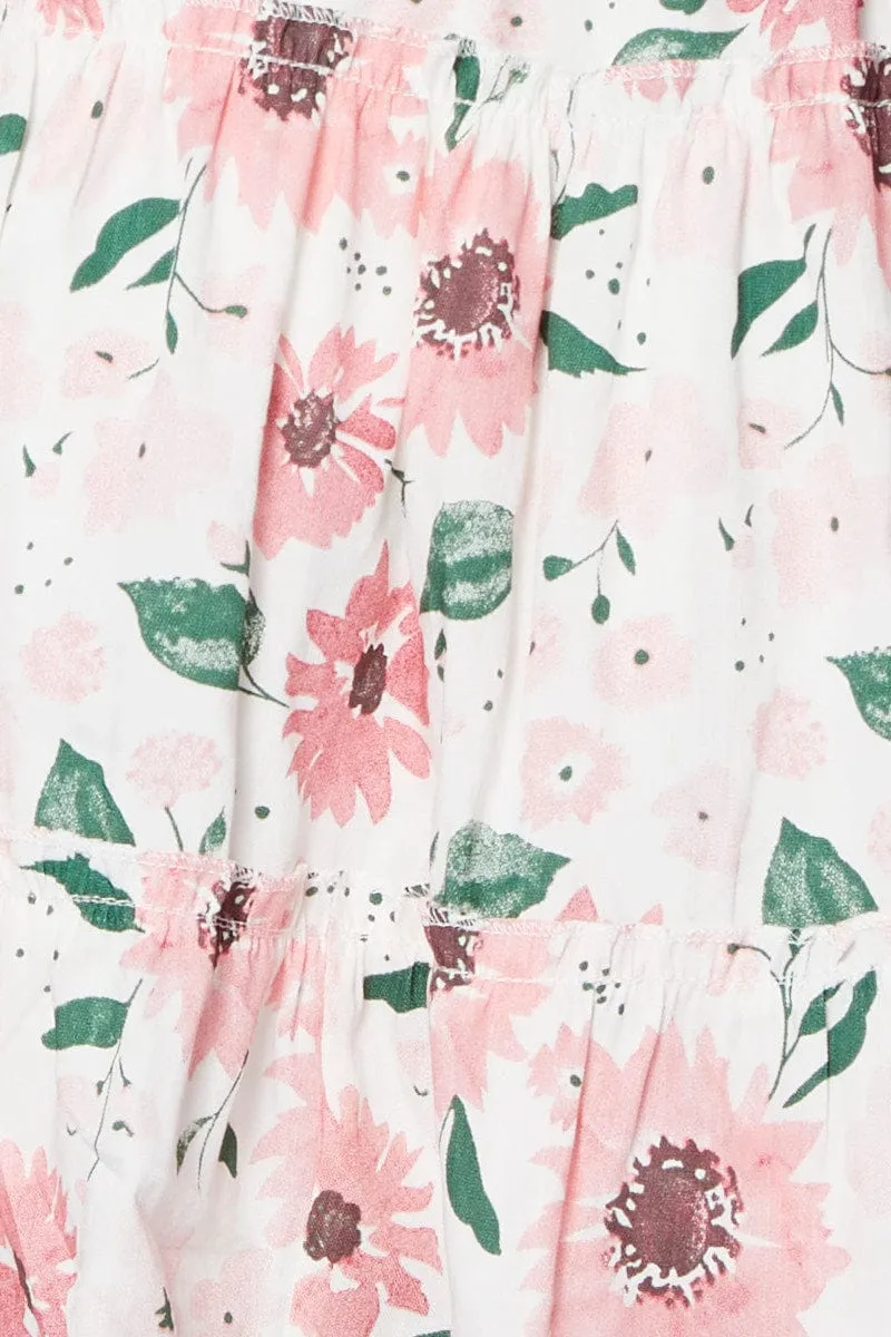 Print Floral Skater Skirt